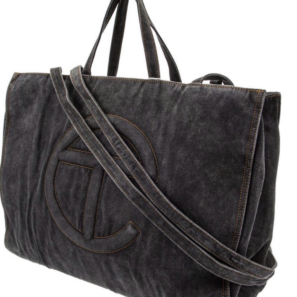 Telfar Denim Black Women's Tote - Picture 3 of 5